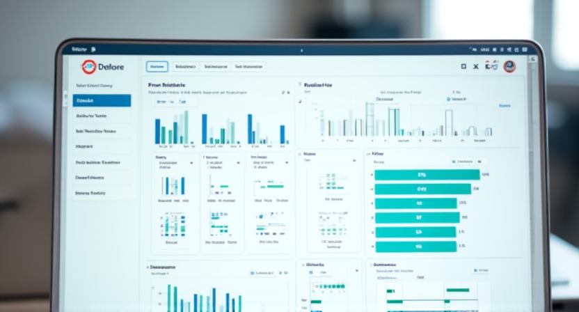 Modern analytical dashboard showing workflow efficiency metrics