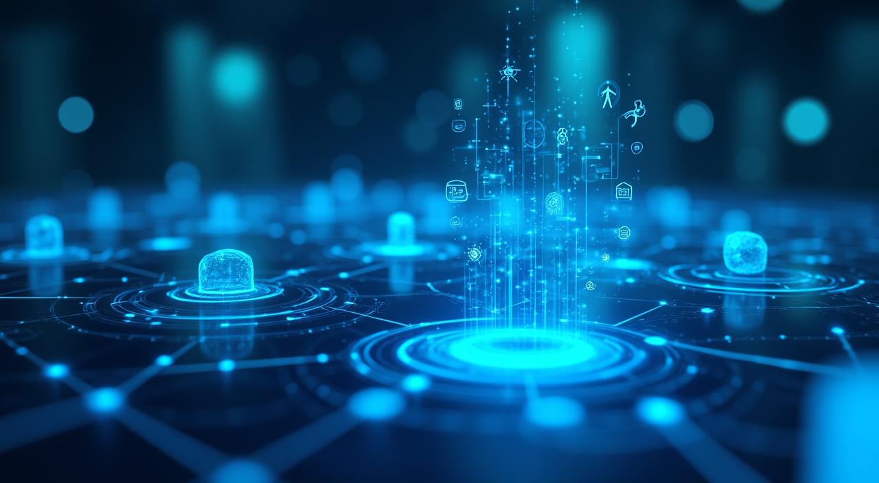 Futuristic digital interface representing AI workflow connectivity